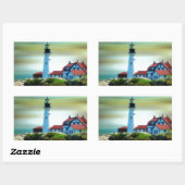 Light House Portland Headlight Rechteckiger Aufkleber (Blatt)