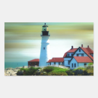 Light House Portland Headlight Rechteckiger Aufkleber