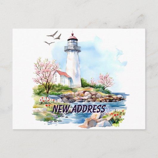 Light House  We Moved New Home Moving New Root Postkarte (Vorderseite)
