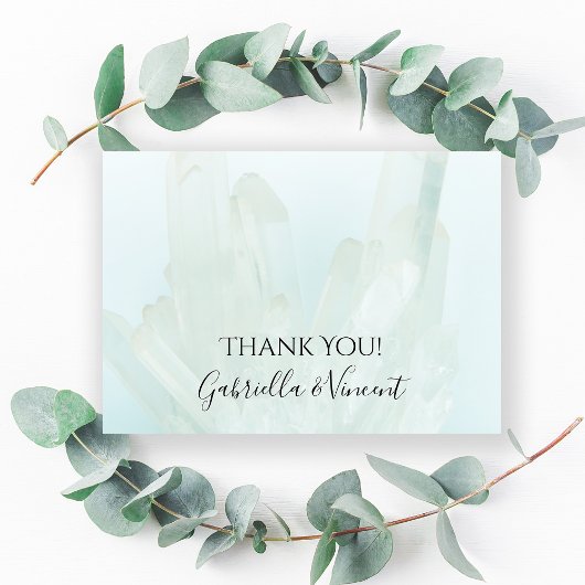 Light Ice Blue Crystals Wedding Vielen Dank Dankeskarte