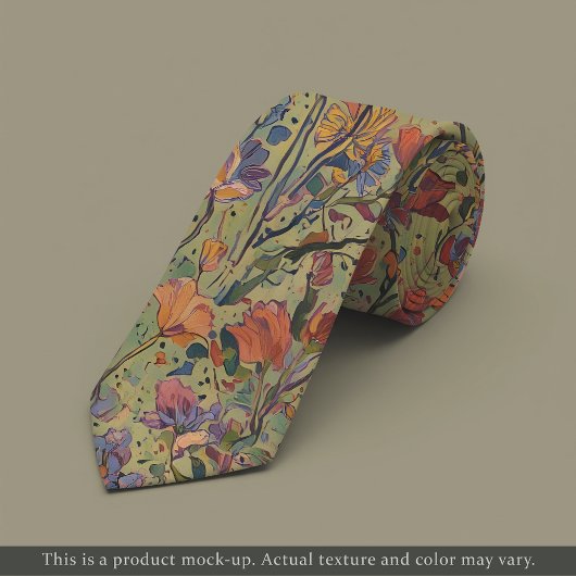 Light Impressionist Floral Necktie Krawatte