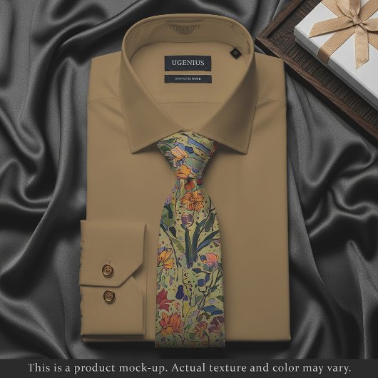 Light Impressionist Floral Necktie Krawatte