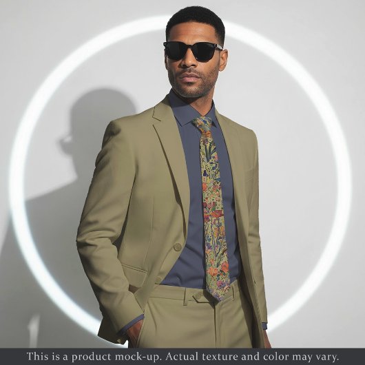 Light Impressionist Floral Necktie Krawatte