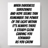 Light In inspirierendem Mini Gedicht Poster (Vorne)
