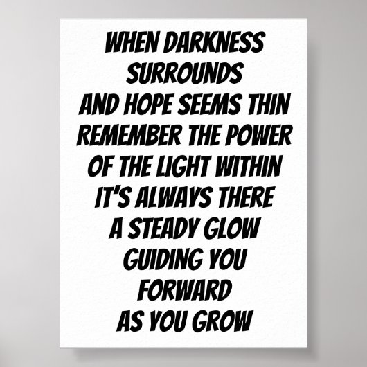 Light In inspirierendem Mini Gedicht Poster (Vorne)
