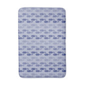 Light Indigo Seepferd Links Bath Mat Badematte (Vorderseite Vertikal)