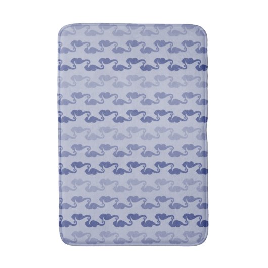 Light Indigo Seepferd Links Bath Mat Badematte (Vorderseite Vertikal)