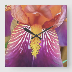 Light Iris Macro Artistic Abstrakt Quadratische Wanduhr