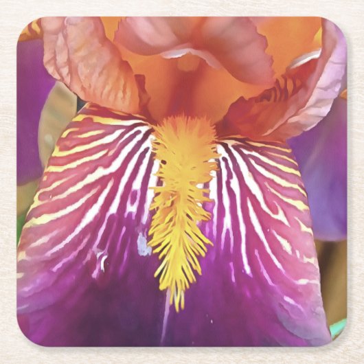 Light Iris Macro Artistic Abstrakt Rechteckiger Pappuntersetzer (Vorderseite)