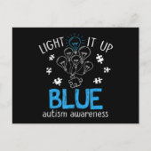 Light It Up Blue Autism Awareness Autistic Puzzle Postkarte (Vorderseite)