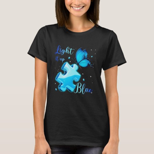 Light It Up Blue Autism Awareness Month Puzzle But T-Shirt (Vorderseite)