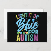 Light It Up Blue Autism Awareness T-Shirt92  Postkarte (Vorne/Hinten)