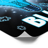 Light It Up Blue Autism Shirt I Wear Blue For Awar Poster (Ecke)