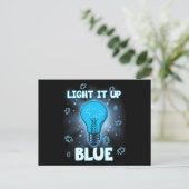 Light It Up Blue Autism Shirt I Wear Blue For Awar Postkarte (Stehend Vorderseite)