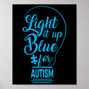 Light It Up Blue Autismus Awareness Gaben Autistic Poster