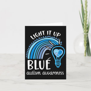 Light It Up Blue Autismus Awareness Month Rainbow Karte