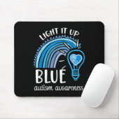 Light It Up Blue Autismus Awareness Month Rainbow Mousepad (Mit Mouse)