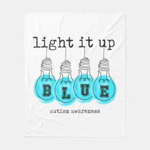 Light It Up Blue Autismus Awareness Premium T - Sh Fleecedecke