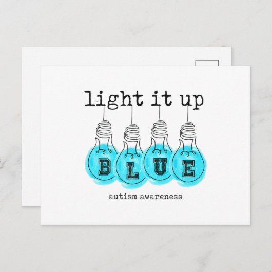 Light It Up Blue Autismus Awareness Premium T - Sh Postkarte (Vorne/Hinten)