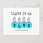 Light It Up Blue Autismus Awareness Premium T - Sh Postkarte (Vorderseite)