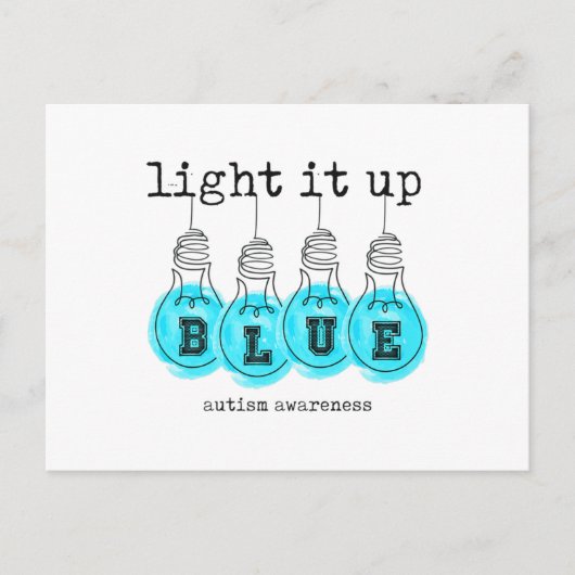 Light It Up Blue Autismus Awareness Premium T - Sh Postkarte (Vorderseite)