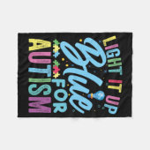 Light It Up Blue Autismus Awareness T - Shirt92 Fleecedecke (Vorderseite (Horizontal))