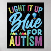 Light It Up Blue Autismus Awareness T - Shirt92 Poster (Vorne)