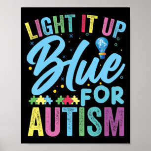 Light It Up Blue Autismus Awareness T - Shirt92 Poster