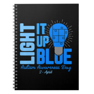 Light It Up Blue Autismus-Bewusstsein-Shirt, Autis Notizblock