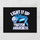 Light It Up Blue For Autism Awareness Gifts Blue R Postkarte (Vorderseite)