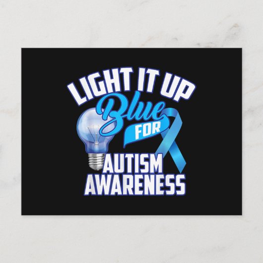 Light It Up Blue For Autism Awareness Gifts Blue R Postkarte (Vorderseite)