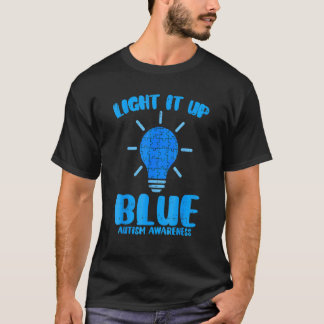 Light It Up Blue Puzzle Piece Autismus-Bewusstsein T-Shirt