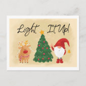 Light It Up Christmas Card Postkarte (Vorderseite)