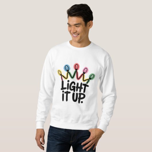 Light It Up — Crown of Christmas Lights Graphic Sweatshirt (Vorne ganz)