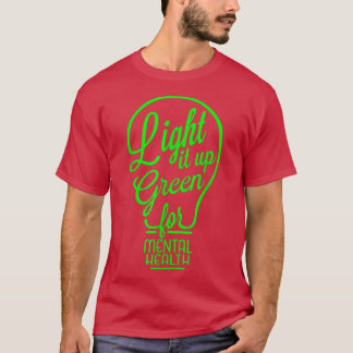 Light It Up Green Mental Health Awareness Rainbow T-Shirt