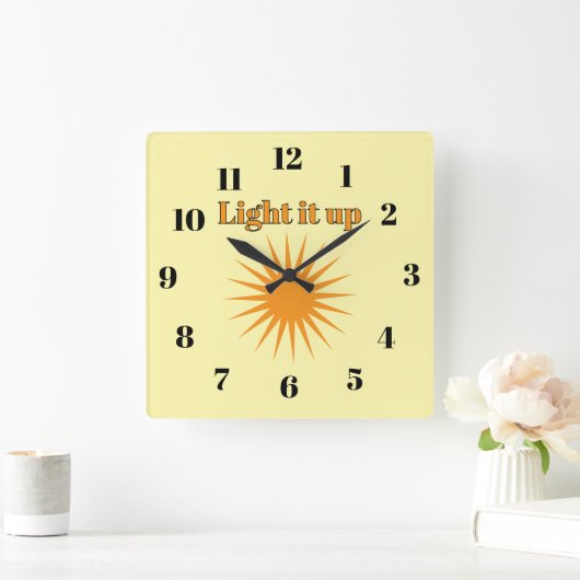 Light it up, yellow quadratische wanduhr (Zuhause)
