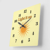 Light it up, yellow quadratische wanduhr (Winkel)