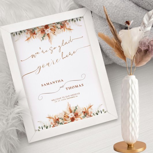 Light Ivory Modern Minimal Wedding Willkommenszeic Poster