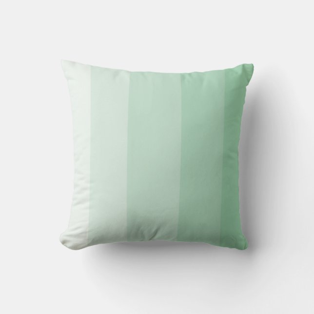 Light Jade Green Ombre Stripe Kissen (Vorderseite)