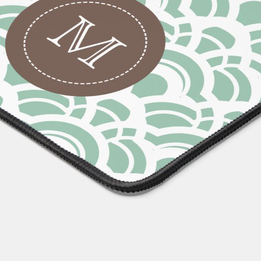 Light Jade Pattern Monogram Schreibtischunterlage (Ecke)