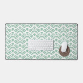 Light Jade Pattern Monogram Schreibtischunterlage (Tastatur & Maus)