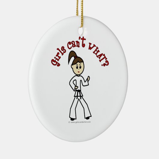 Light Karate Girl Keramikornament (Rechts)