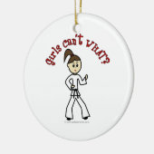 Light Karate Girl Keramikornament (Links)
