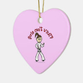 Light Karate Girl Keramikornament (Links)