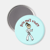 Light Karate Girl Magnet (Vorderseite/Rückseite)