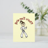 Light Karate Girl Postkarte (Stehend Vorderseite)