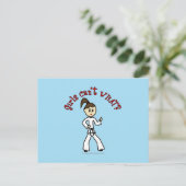 Light Karate Girl Postkarte (Stehend Vorderseite)