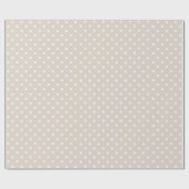 Light Khaki | White Polka Dot Wrapping Paper Geschenkpapier (Flach)