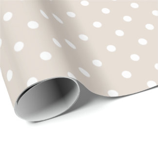 Light Khaki | White Polka Dot Wrapping Paper Geschenkpapier