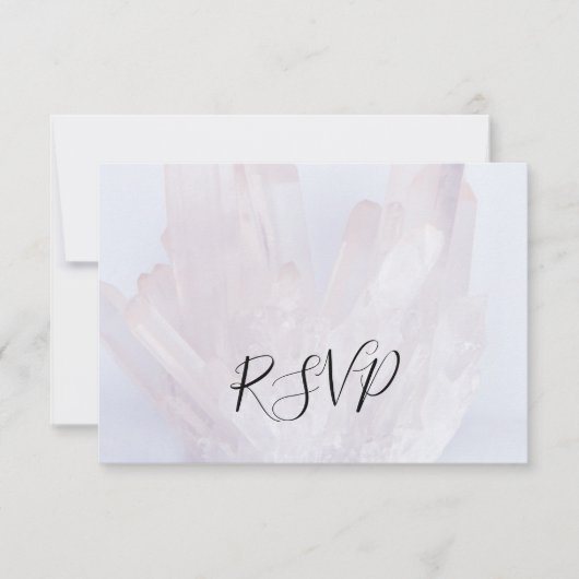 Light Lavender Crystals Wedding RSVP Replik Card (Vorderseite)